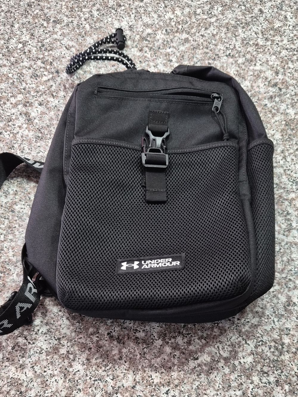 Under Armour Black Mesh Front Sling Bag for Men